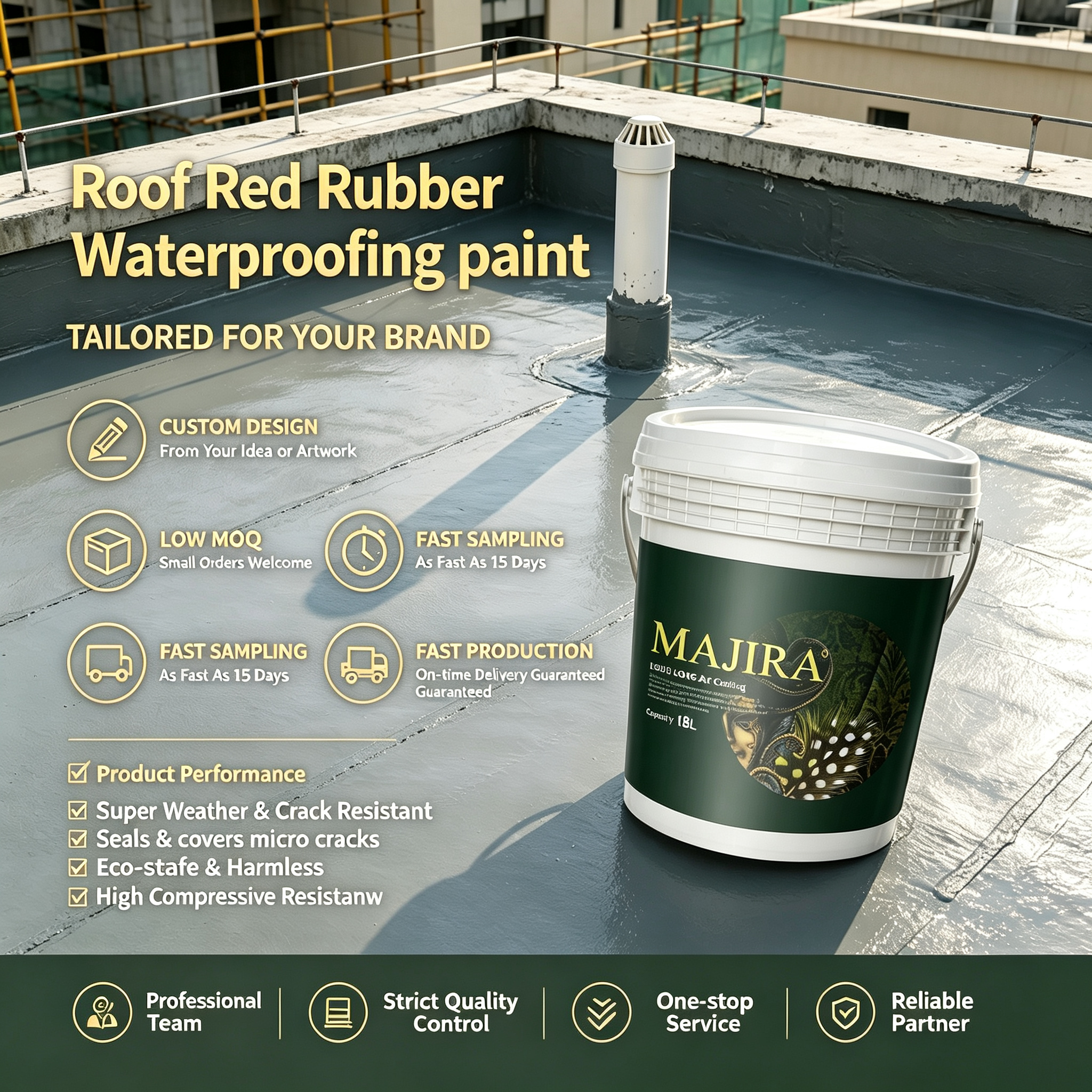 High Performance LOUIS LONG Acrylic Roof Wall Waterproof Paint Durable Seamless Liquid Coating Building Brush Guangdong